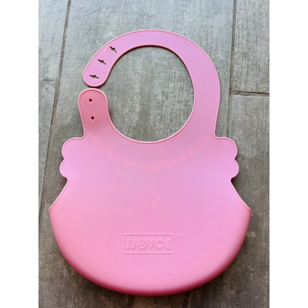 JJOVCE Girls Baby Feeding Roll Bib Waterproof Silicone Infant Easy Clean Up NEW - Picture 3 of 5